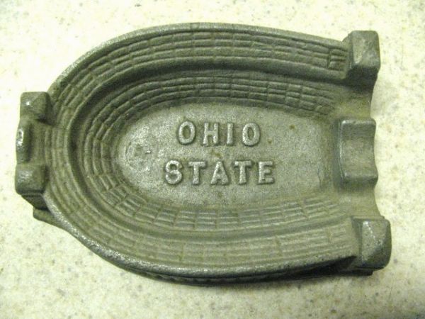 Lot Detail - 60's METAL OHIO STATE FOOTBALL STADIUM ASHTRAY