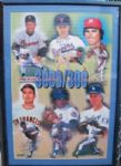 1998 - 3000 STRIKEOUT / 300 WIN SIGNED FRAMED POSTER w/ RYAN AND SEAVER - JSA LOA