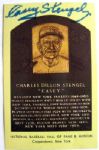 CASEY STENGEL DUAL SIGNED "HALL OF FAME" POST CARD