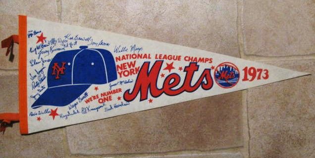 Lot Detail - 1973 NEW YORK METS NATIONAL LEAGUE CHAMPS TEAM PENNANT