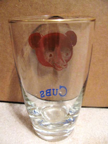 50's CHICAGO CUBS LARGE DRINKING GLASS