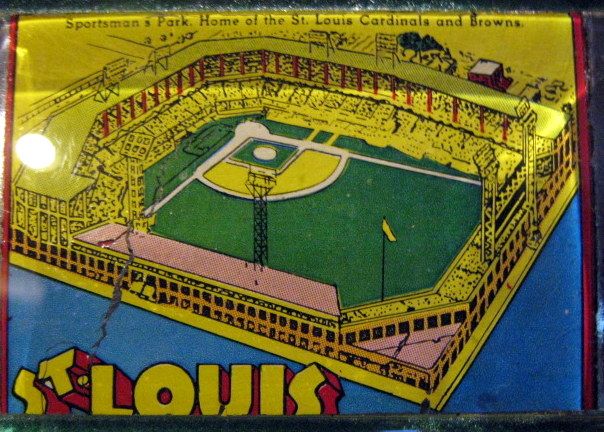 Lot Detail - VINTAGE SPORTSMAN PARK ST. LOUIS GLASS PAPERWEIGHT