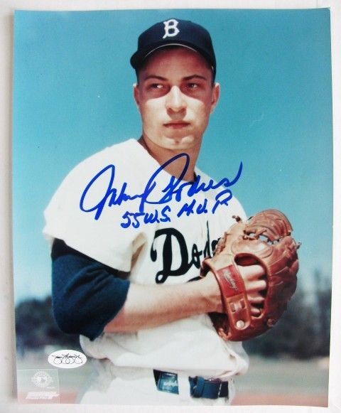 JOHNNY PODRES 55 WS MVP SIGNED COLOR PHOTO w/JSA 