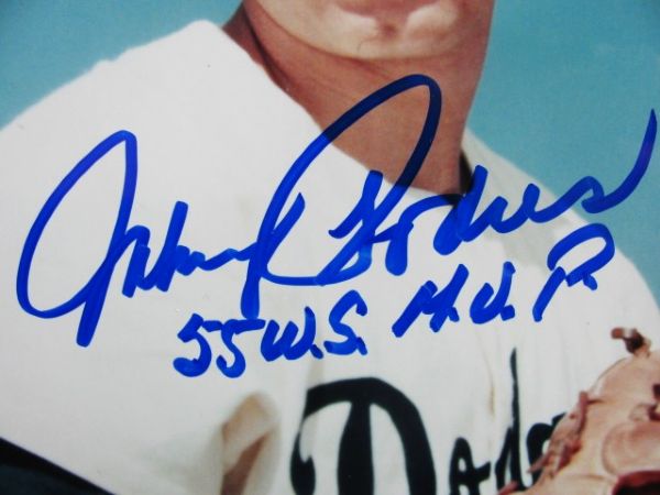 JOHNNY PODRES 55 WS MVP SIGNED COLOR PHOTO w/JSA 