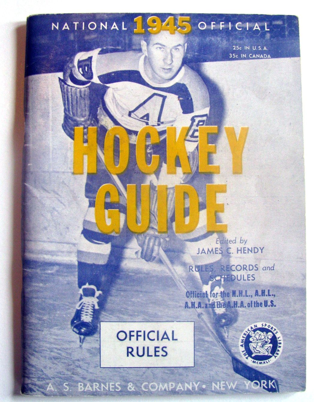 Lot Detail - 1945 OFFICIAL HOCKEY GUIDE