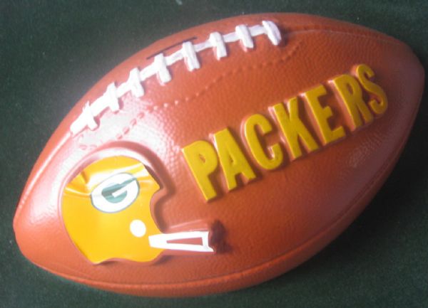 VINTAGE 60's GREEN BAY PACKERS FOOTBALL BANK PLAQUE