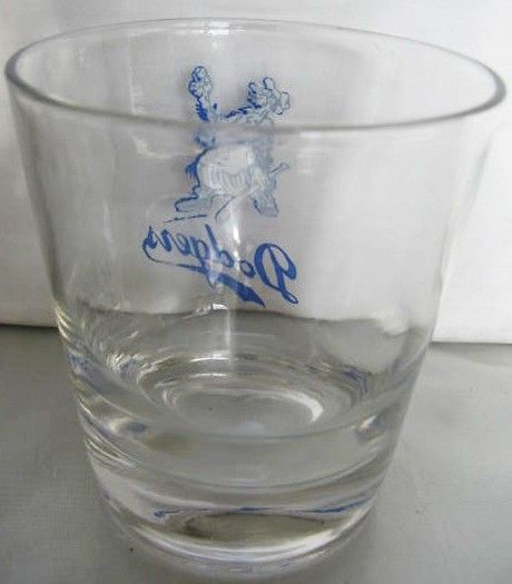 VINTAGE 50's BROOKLYN DODGERS LOWBALL GLASS