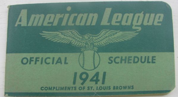 1941 AMERICAN LEAGUE SCHEDULE BOOKLET - ST. LOUIS BROWNS ISSUE