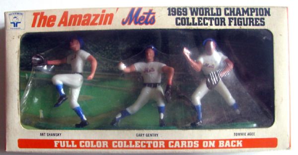 1969 THE AMAZIN METS WORLD CHAMPIONS TRANSOGRAM FIGURES -SHAMSKY/GENTRY & AGEE- SEALED