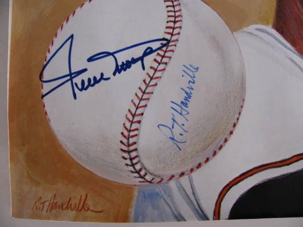 WILLIE MAYS SIGNED POSTER w/JSA COA
