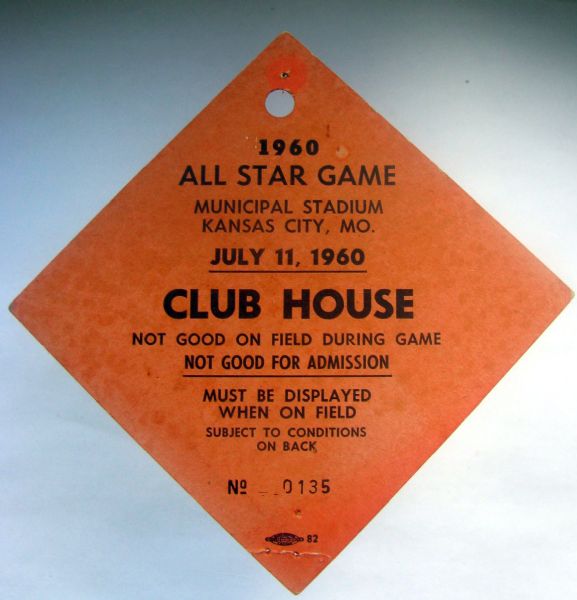 1960 MAJOR LEAGUE BASEBALL ALL-STAR GAME PRESS PASS