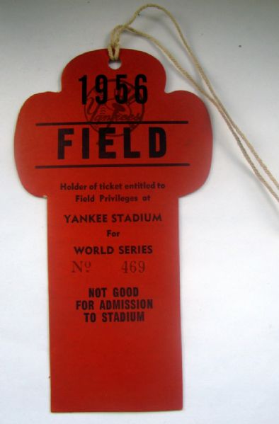 1956 WORLD SERIES PRESS PASS @ YANKEE STADIUM- DON LARSEN PERFECT GAME