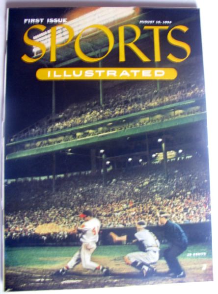 VINTAGE 1954 1st ISSUE OF SPORTS ILLUSTRATED w/BASEBALL CARDS