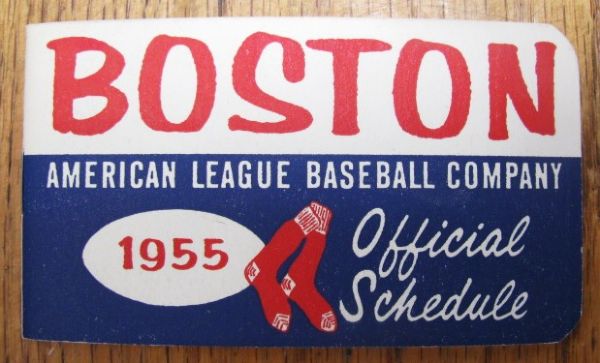1955 AMERICAN LEAGUE SCHEDULE BOOKLET - BOSTON RED SOX ISSUE