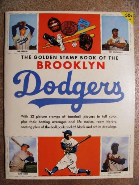 1955 BROOKLYN DODGERS GOLDEN STAMP BOOK