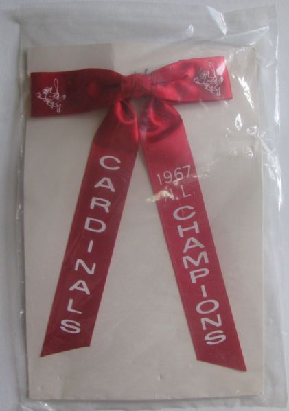 1967 ST. LOUIS CARDINALS N.L. CHAMPIONS BOW TIE - SEALED IN PACKAGE