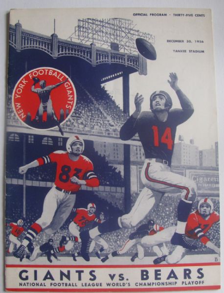1956 NFL CHAMPIONSHIP GAME PROGRAM - N.Y. GIANTS VS CHICAGO BEARS