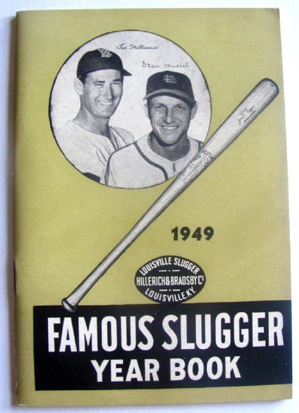 1949 FAMOUS SLUGGER YEAR BOOK- WILLIAMS & MUSIAL COVER