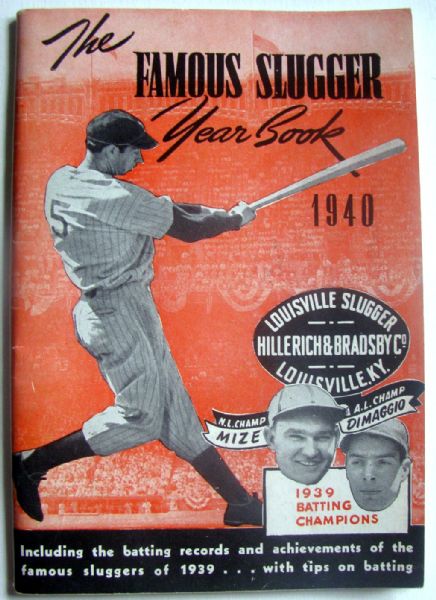 1940 FAMOUS SLUGGER YEAR BOOK w/DIMAGGIO & MIZE COVER