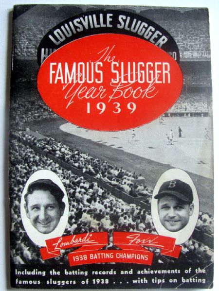1939 FAMOUS SLUGGER YEAR BOOK w/FOXX & LOMBARDI COVER