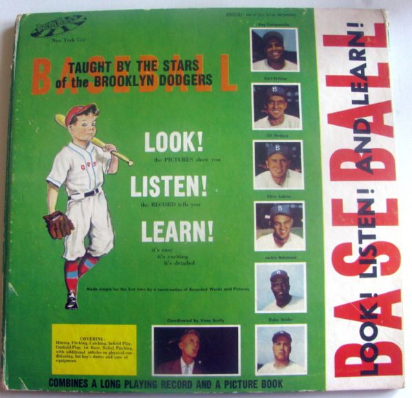 1956 BROOKLYN DODGERS LOOK..LISTEN..LEARN! RECORD ALBUM w/BOOKLET
