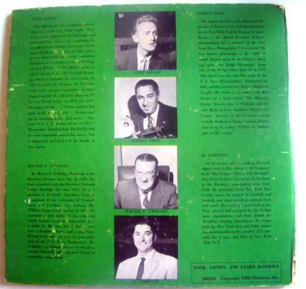 1956 BROOKLYN DODGERS LOOK..LISTEN..LEARN! RECORD ALBUM w/BOOKLET