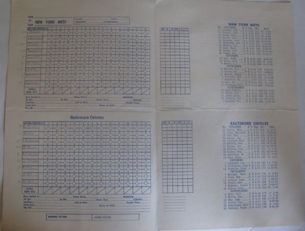 1969 WORLD SERIES PROGRAM - N.Y. METS VS BALTIMORE ORIOLES