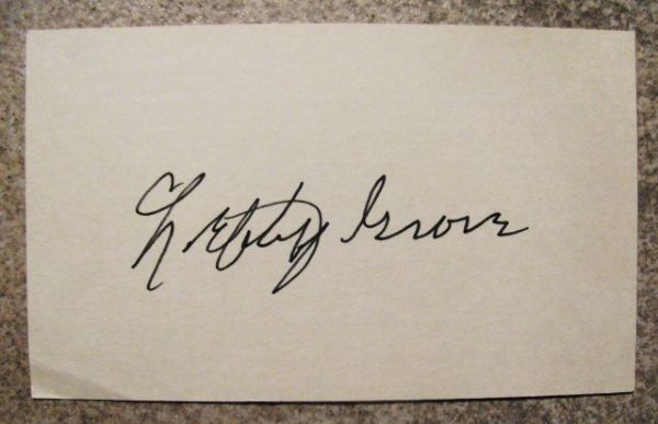 LEFTY GROVE SIGNED 3X5 CARD w/JSA COA