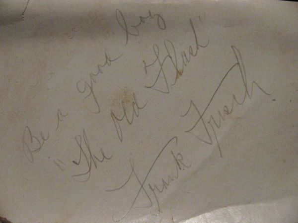 FRANKIE FRISCH BE A GOOD BOY THE OLD FLASH SIGNED PAPER