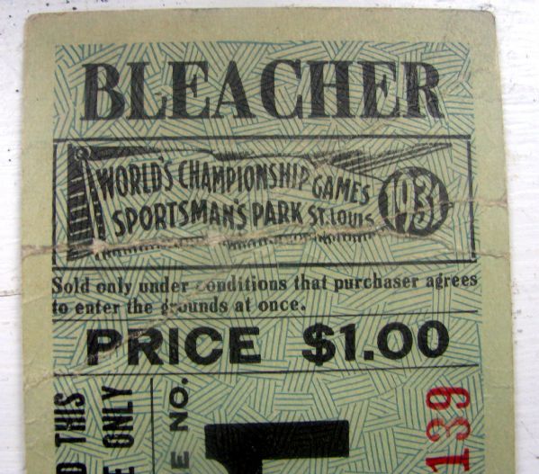 1931 WORLD SERIES TICKET STUB- GAME 1- CARDS VS ATHLETICS