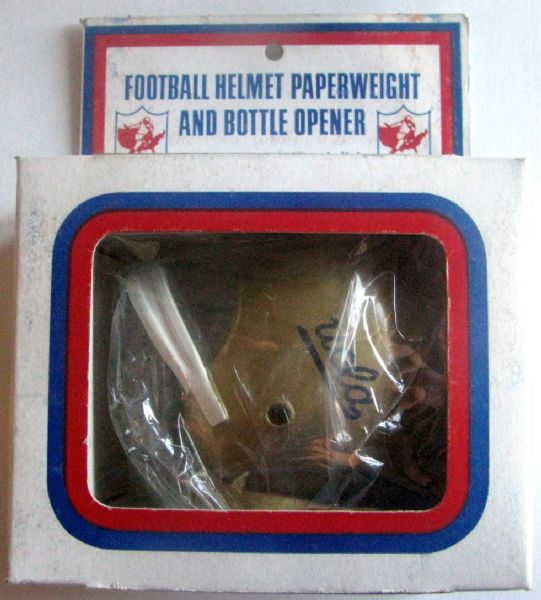 70's UCLA FOOTBALL HELMET BOTTLE OPENER/PAPERWEIGHT w/BOX