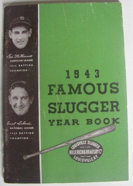1943 FAMOUS SLUGGER YEARBOOK w/WILLIAMS & LOMBARDI