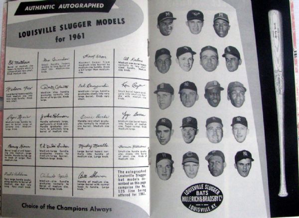 1961 FAMOUS SLUGGER YEARBOOK