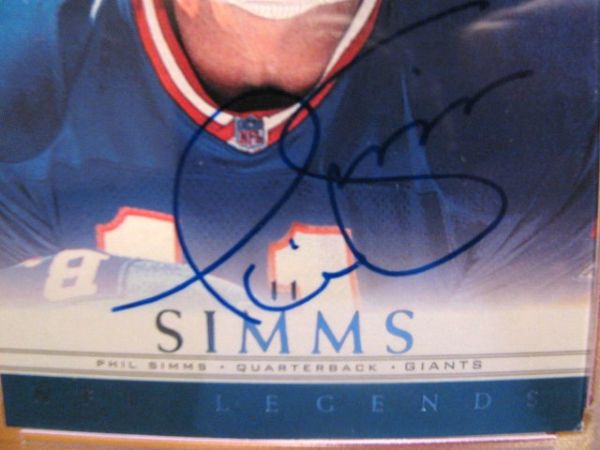 PHIL SIMMS NY GIANTS GREAT SIGNED FOOTBALL CARD w/UPPER DECK