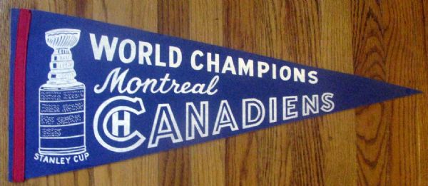60's/70's MONTREAL CANADIENS WORLD CHAMPIONS PENNANT
