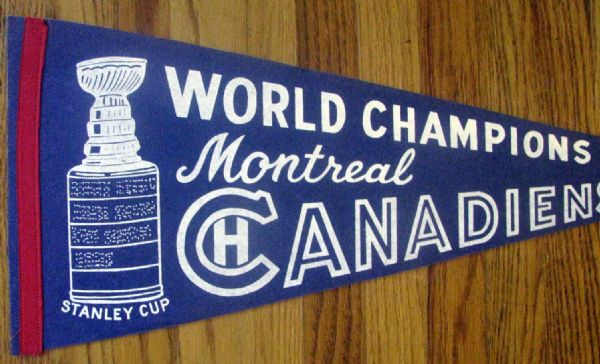 60's/70's MONTREAL CANADIENS WORLD CHAMPIONS PENNANT
