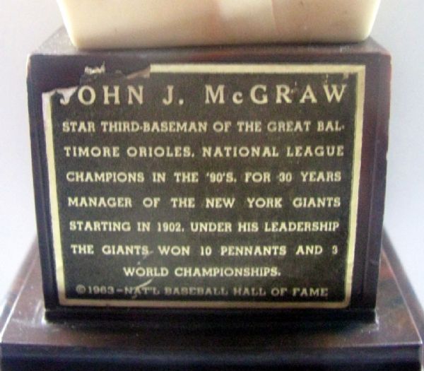 1963 JOHN McGRAW HALL OF FAME BUST