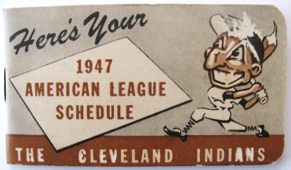 1947 AMERICAN LEAGUE BASEBALL SCHEDULE BOOKLET - CLEVELAND INDIANS ISSUE