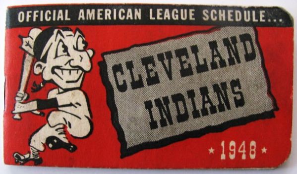 1948 AMERICAN LEAGUE BASEBALL SCHEDULE BOOKLET - CLEVELAND INDIANS ISSUE