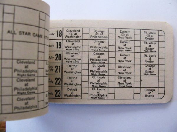 1948 AMERICAN LEAGUE BASEBALL SCHEDULE BOOKLET - CLEVELAND INDIANS ISSUE