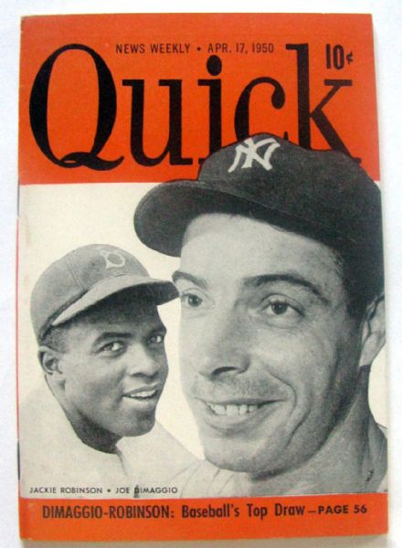 APRIL 17, 1950 QUICK MAGAZINE w/JACKIE ROBINSON & JOE DIMAGGIO