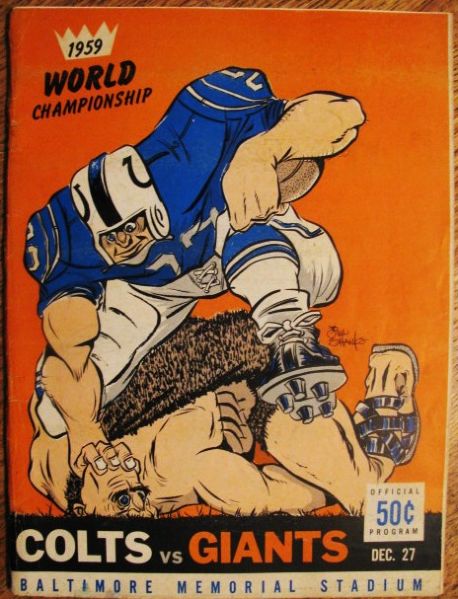 1959 NFL CHAMPIONSHIP FOOTBALL PROGRAM BALTIMORE COLTS vs NEW YORK GIANTS 