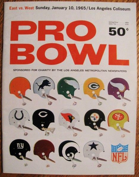 1965 NFL PRO BOWL FOOTBALL PROGRAM EAST VS WEST w/ BROWN STARR & UNITAS
