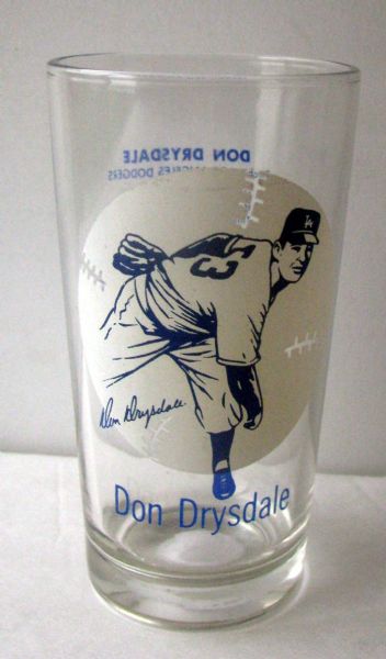 1958 DON DRYSDALE L.A. DODGERS GLASS