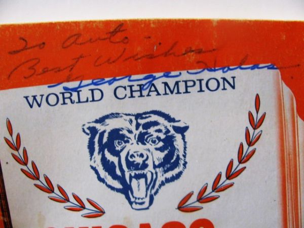 GEORGE HALAS SIGNED 1964 CHICAGO BEARS WORLD CHAMPIONS MEDIA GUIDE w/SGC COA