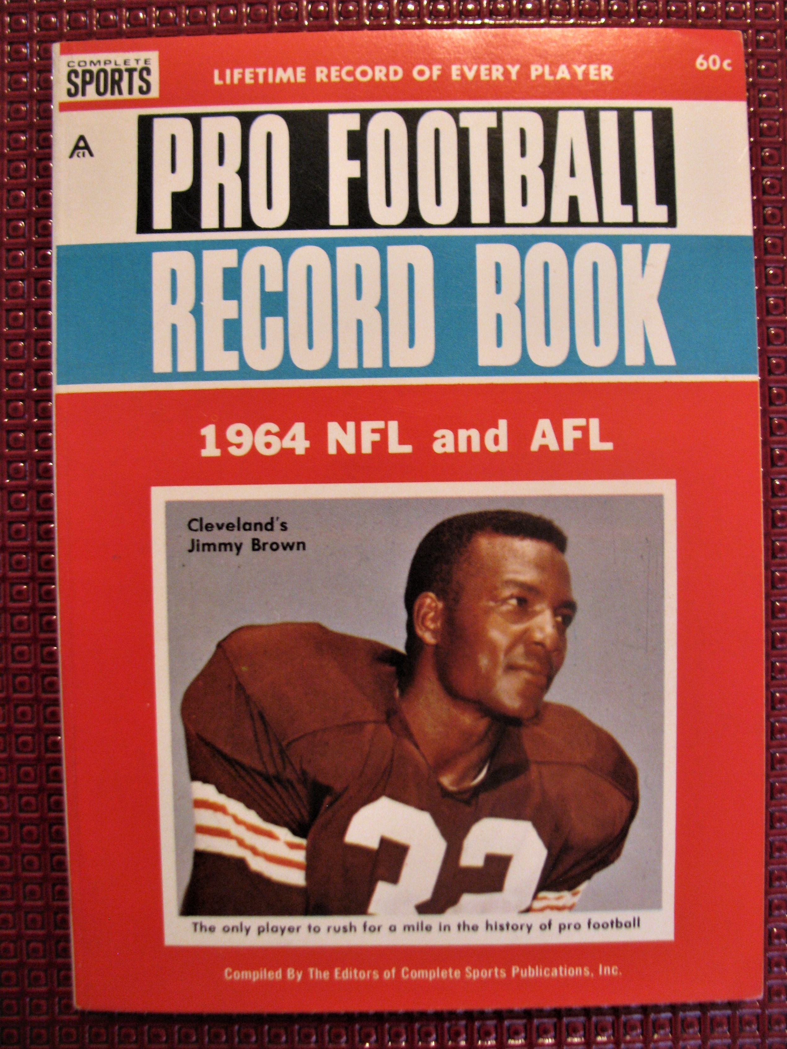 Lot Detail - 1964 AFL & NFL PRO FOOTBALL RECORD BOOK w/ JIM BROWN COVER