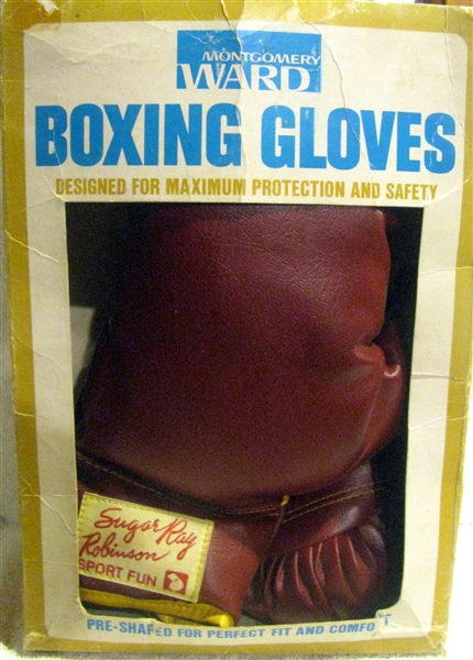 60's SUGER RAY ROBINSON BOXING GLOVES w/BOX