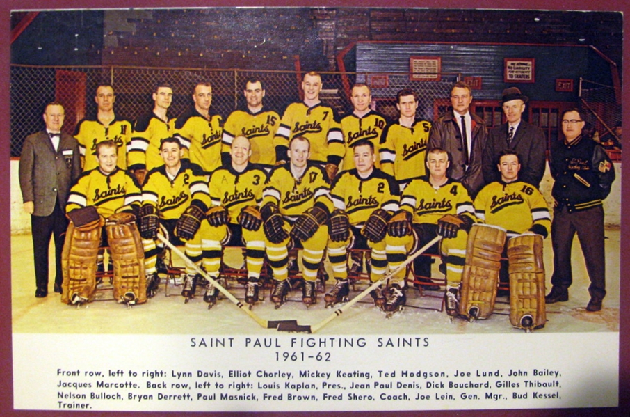 1961-62 ST. PAUL FIGHTING SAINTS PROMOTIONAL PHOTO CARD