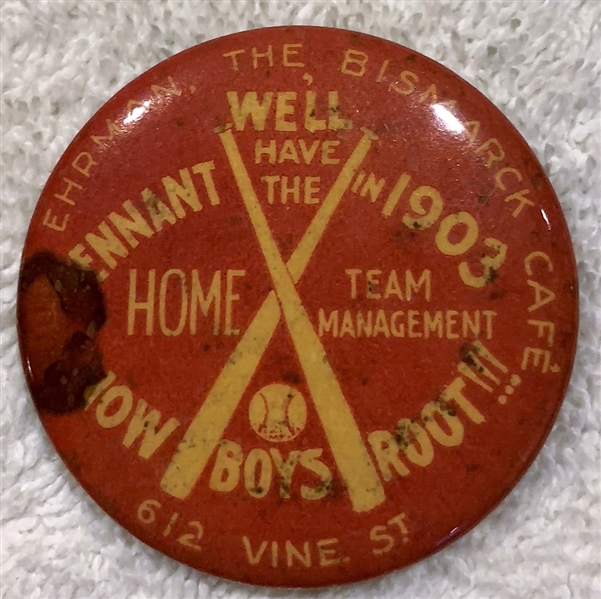 1903 PENNANT ROOTERS PIN - RARE
