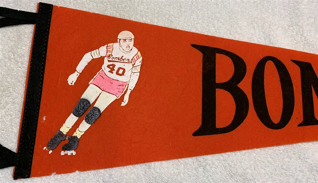 60's NEW YORK BOMBERS ROLLER DERBY PENNANT